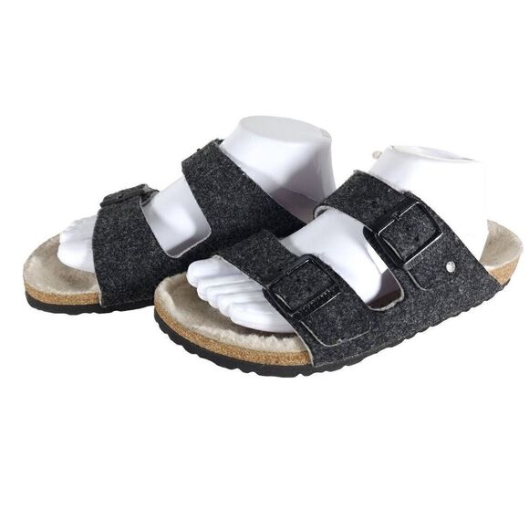 BIRKENSTOCK Arizona Rivet EU41 US L10/M8 Gray Wool Flat Slide Sandals Shoes - Picture 1 of 14